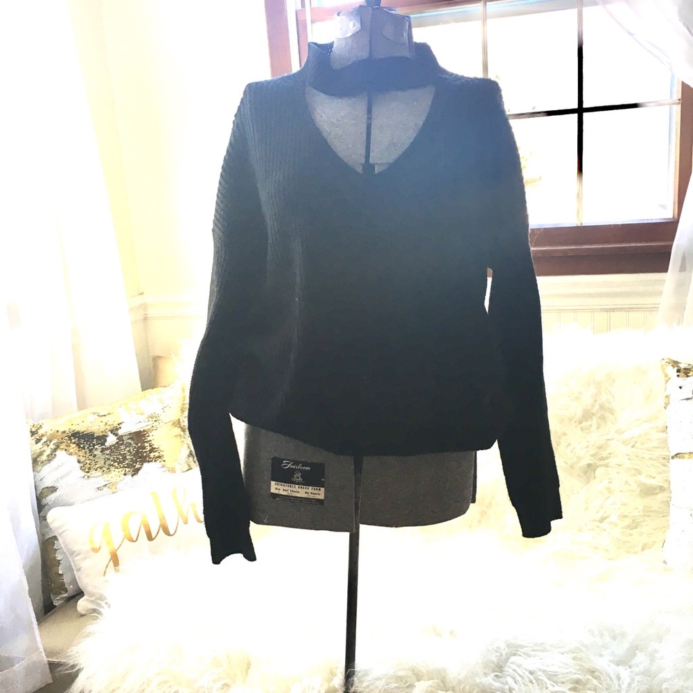 Black Choker Sweater